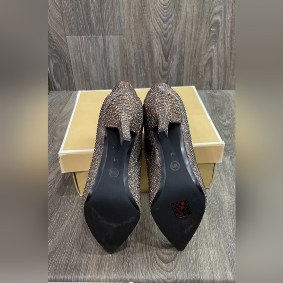 NEW Michael Kors MK Katerina Embellished Glitter Ankle Boot Black/Bronze 6.5 - Picture 12 of 12